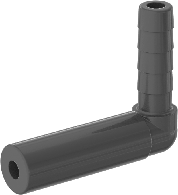 İçme Suyu için İtme-Bağlantı Elemanı, Dirsek, 3/8" Boru Gövde Dış Çapı, 1/4" Dikenli Boru İç Çapı için, Gri