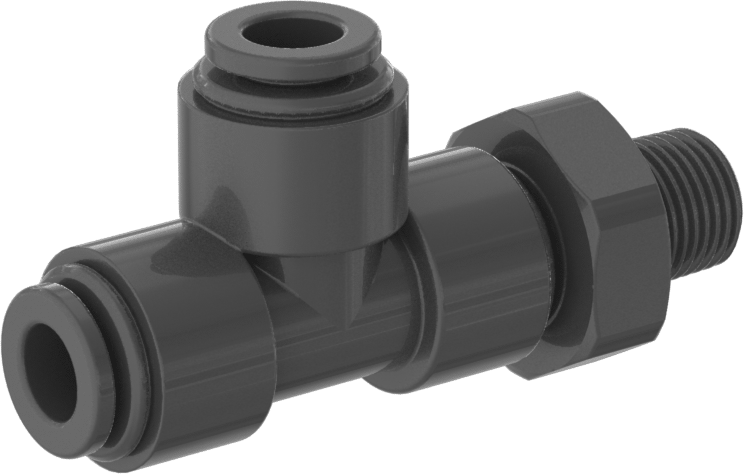 İçme Suyu için İtme-Bağlantı Elemanı, Dik Açı T, 1/4" Boru Dış Çapı x 1/8 NPTF Erkek için