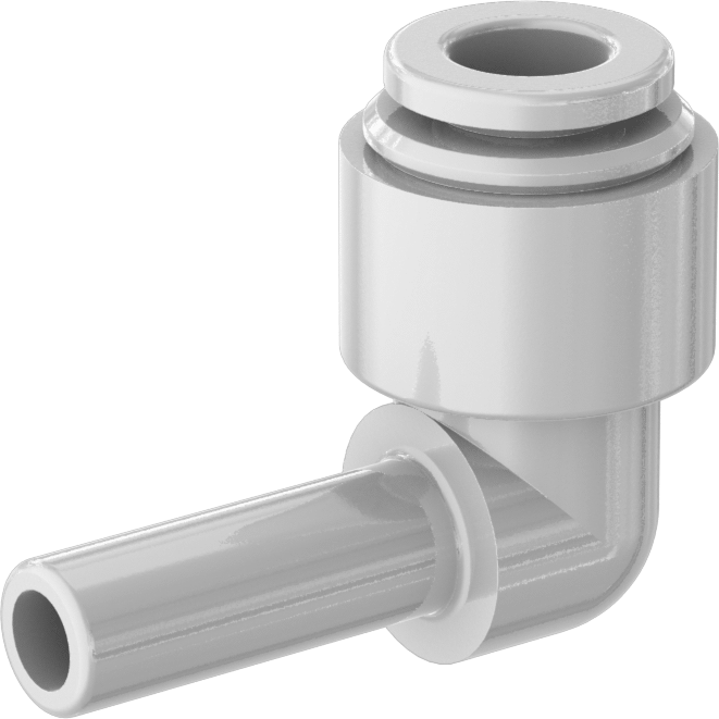 İçme Suyu için İtme-Bağlantı Elemanı, Dirsek, 1/4" Boru Gövde Dış Çapı, 1/4" Boru Dış Çapı için, Beyaz