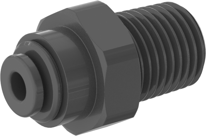 İçme Suyu için İtme-Bağlantı Elemanı, Düz Adaptör, 5/32" Boru Dış Çapı x 1/4 NPTF Erkek için
