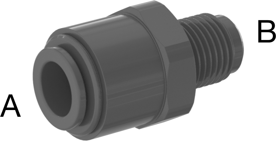 İçme Suyu için İtme-Bağlantı Elemanı, 3/8“ Boru Dış Çapı x 5/16” Dış Çap 45 Derece Erkek Konik Boru için