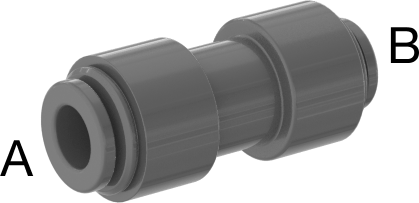 İçme Suyu için İtme-Bağlantı Elemanı, Düz Redüktör, 1/4“ x 3/16” Boru Dış Çapı için