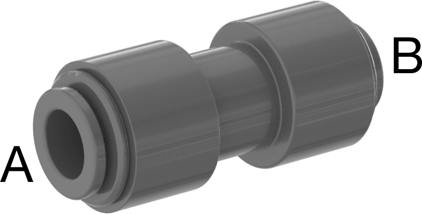 İçme Suyu için İtme-Bağlantı Elemanı, Düz Redüktör, 5/16“ x 1/4” Dış Çaplı Tüp için