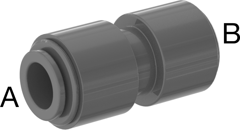 İçme Suyu için İtme-Bağlantı Elemanı, Düz Redüktör, 3/8“ x 3/16” Boru Dış Çapı için