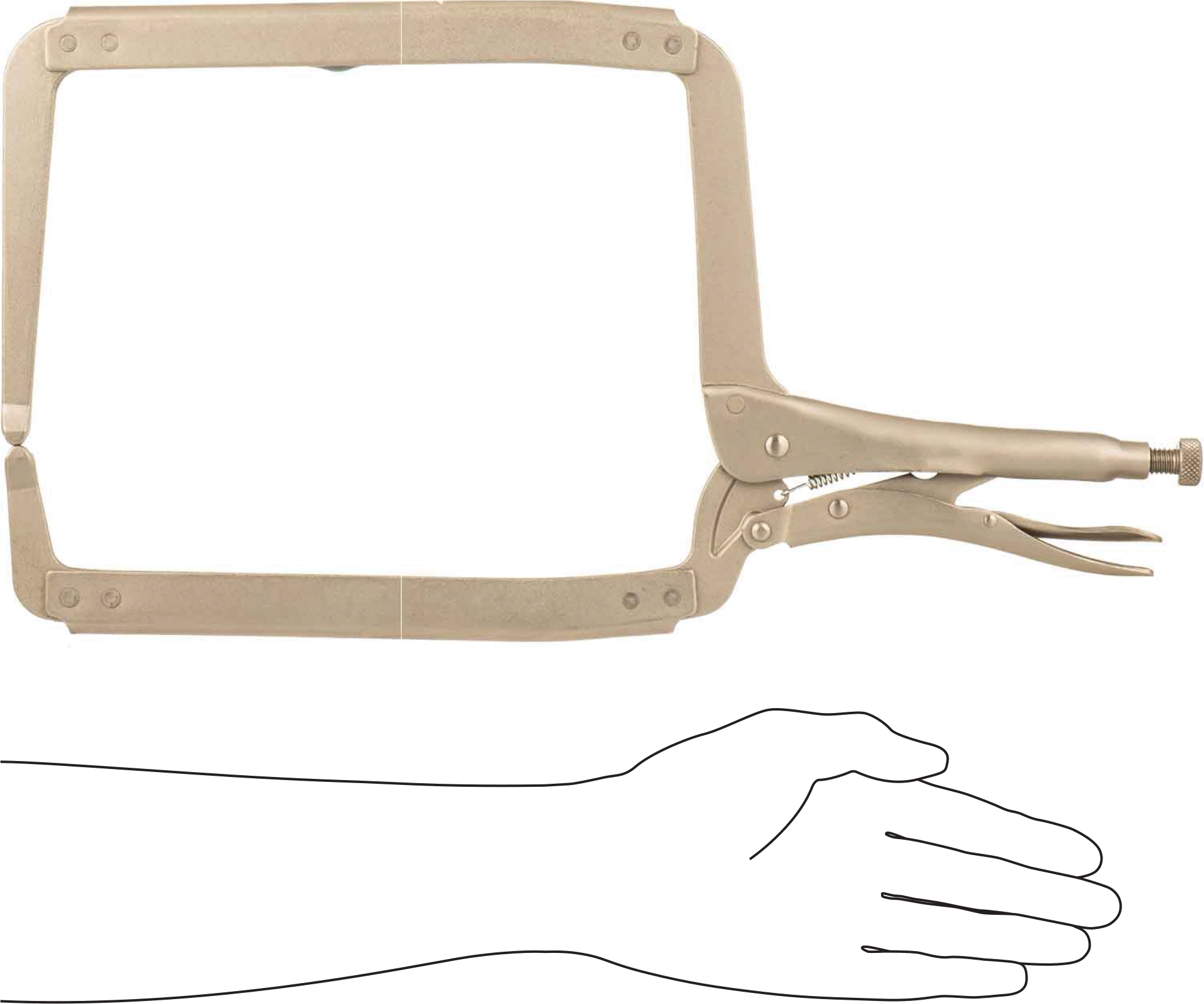 Kilitleme Pense Kelepçesi, Sabit Çene, 0“ ila 7-1/2” Açıklık