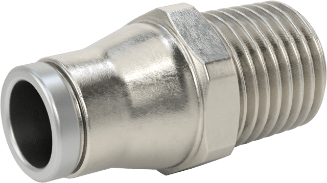 Hava ve Su için Paslanmaz Çelik Push-to-Connect Tüp Bağlantı Elemanı, 8 mm Dış Çaplı Boru için Düz Adaptör, 1/4 NPT