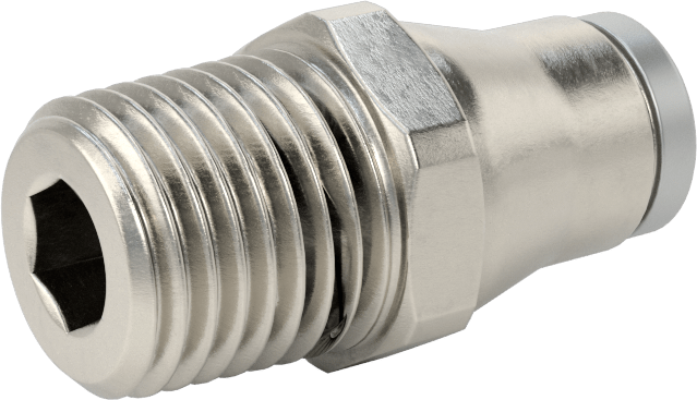 Hava ve Su için Paslanmaz Çelik Push-to-Connect Tüp Bağlantı Elemanı, 8 mm Dış Çaplı Boru için Düz Adaptör, 1/4 NPT