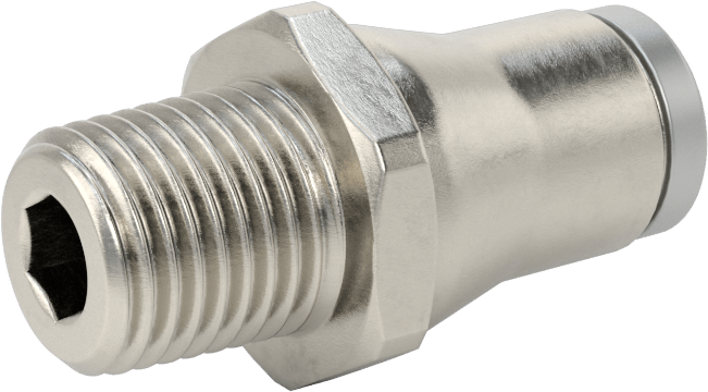 Hava ve Su için Paslanmaz Çelik Push-to-Connect Tüp Bağlantı Elemanı, Düz Adaptör, 3/8" Boru Dış Çapı x 1/4 NPT Erkek