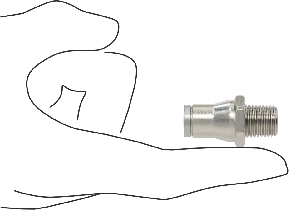 Hava ve Su için Paslanmaz Çelik Push-to-Connect Tüp Bağlantı Elemanı, Düz Adaptör, 3/8" Boru Dış Çapı x 1/4 NPT Erkek