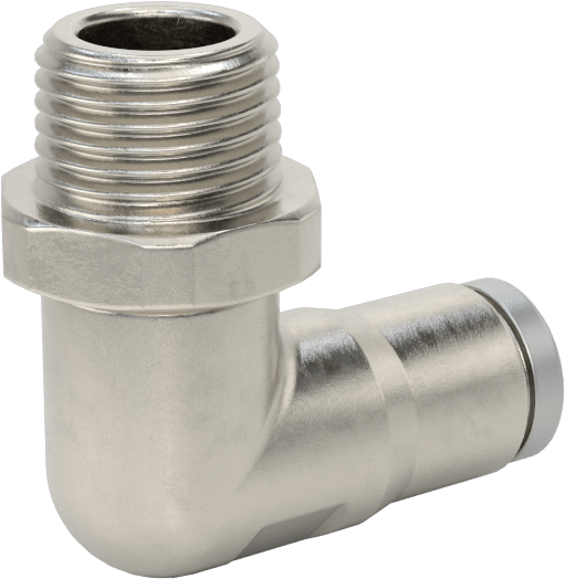 Hava ve Su için Paslanmaz Çelik Push-to-Connect Tüp Bağlantı Elemanı, 90 Derece Dirsek Adaptörü, 5/32" Boru Dış Çapı x 1/8 NPT Erkek