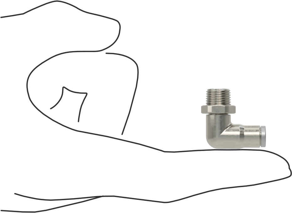 Hava ve Su için Paslanmaz Çelik Push-to-Connect Tüp Bağlantı Elemanı, 90 Derece Dirsek Adaptörü, 5/32" Boru Dış Çapı x 1/8 NPT Erkek