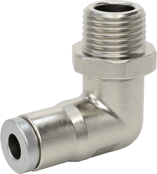 Hava ve Su için Paslanmaz Çelik Push-to-Connect Tüp Bağlantı Elemanı, 90 Derece Dirsek Adaptörü, 5/32" Boru Dış Çapı x 1/8 NPT Erkek