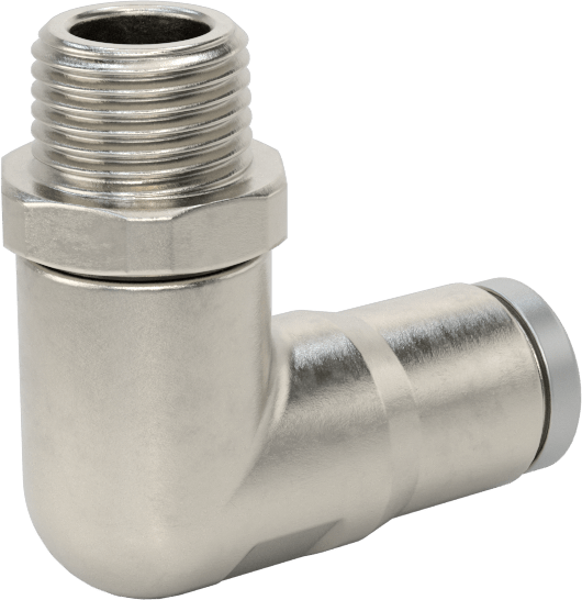 Hava ve Su için Paslanmaz Çelik Push-to-Connect Tüp Bağlantı Elemanı, 90 Derece Dirsek Adaptörü, 1/4" Boru Dış Çapı x 1/8 NPT Erkek