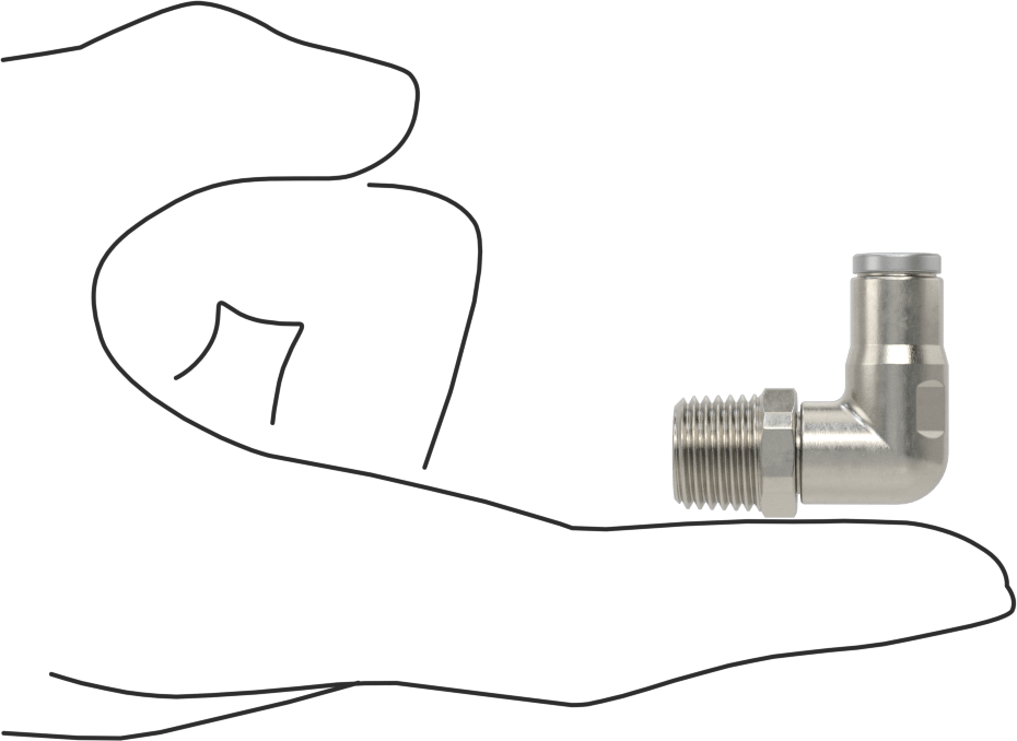 Hava ve Su için Paslanmaz Çelik Push-to-Connect Tüp Bağlantı Elemanı, 90 Derece Dirsek Adaptörü, 1/4" Boru Dış Çapı x 1/4 NPT Erkek