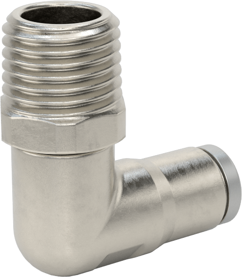 Hava ve Su için Paslanmaz Çelik Push-to-Connect Tüp Bağlantı Elemanı, 90 Derece Dirsek Adaptörü, 1/4" Boru Dış Çapı x 1/4 NPT Erkek