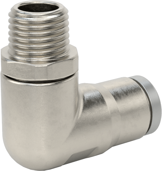 Hava ve Su için Paslanmaz Çelik Push-to-Connect Tüp Bağlantı Elemanı, 90 Derece Dirsek Adaptörü, 3/8" Boru Dış Çapı x 1/4 NPT Erkek