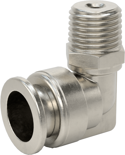 Hava ve Su için Paslanmaz Çelik Push-to-Connect Tüp Bağlantı Elemanı, 90 Derece Dirsek Adaptörü, 1/2" Boru Dış Çapı x 1/4 NPT Erkek