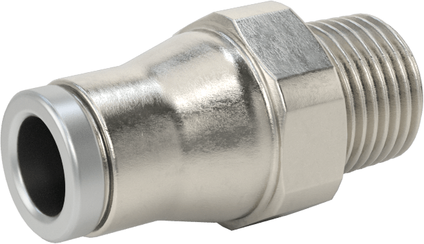 Hava ve Su için Paslanmaz Çelik Push-to-Connect Tüp Bağlantı Elemanı, 6 mm Boru Dış Çapı için Düz Adaptör, 1/8 NPT