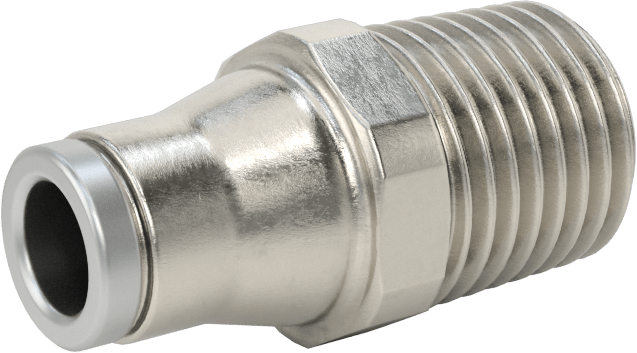 Hava ve Su için Paslanmaz Çelik Push-to-Connect Tüp Bağlantı Elemanı, 6 mm Boru Dış Çapı için Düz Adaptör, 1/4 NPT