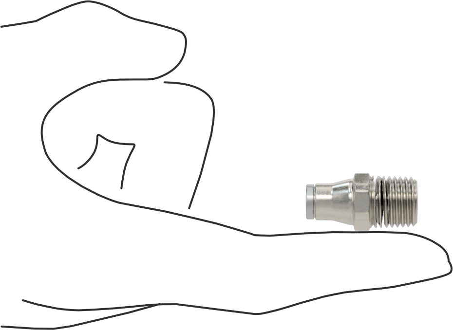 Hava ve Su için Paslanmaz Çelik Push-to-Connect Tüp Bağlantı Elemanı, 6 mm Boru Dış Çapı için Düz Adaptör, 1/4 NPT