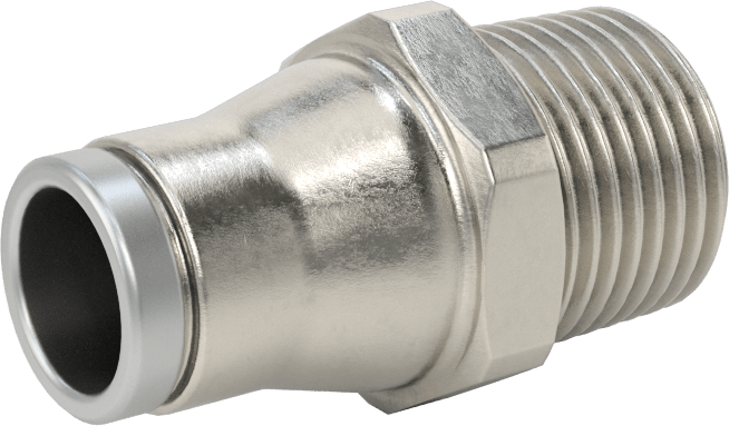 Hava ve Su için Paslanmaz Çelik Push-to-Connect Tüp Bağlantı Elemanı, 10 mm Boru Dış Çapı için Düz Adaptör, 3/8 NPT