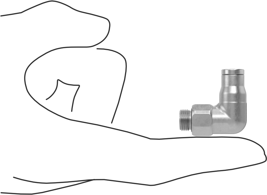 Hava ve Su için Paslanmaz Çelik Push-to-Connect Tüp Bağlantı Elemanı, 6 mm Boru Dış Çapı için 90 Derece Dirsek Adaptörü, 1/8 BSPP