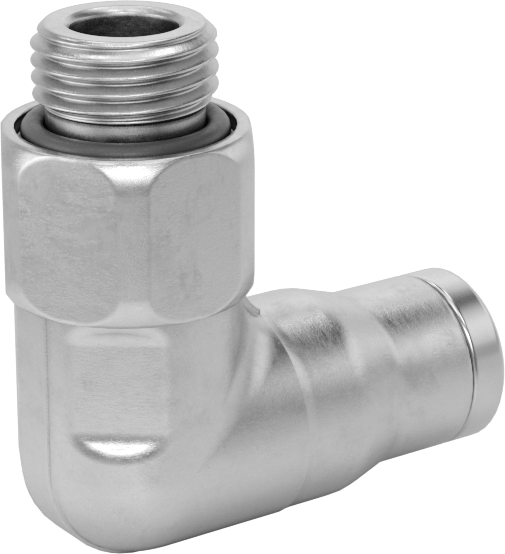 Hava ve Su için Paslanmaz Çelik Push-to-Connect Tüp Bağlantı Elemanı, 6 mm Boru Dış Çapı için 90 Derece Dirsek Adaptörü, 1/8 BSPP
