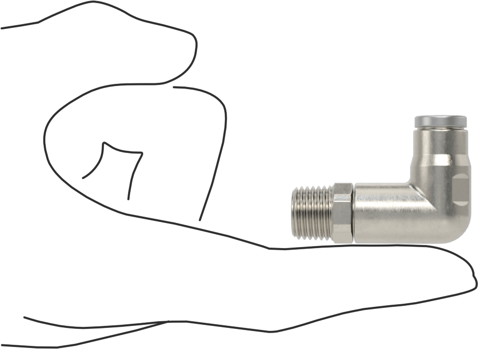Hava ve Su için Paslanmaz Çelik Push-to-Connect Tüp Bağlantı Elemanı, 8 mm Dış Çaplı Boru için Uzun 90 Derece Adaptör, 1/4 NPT