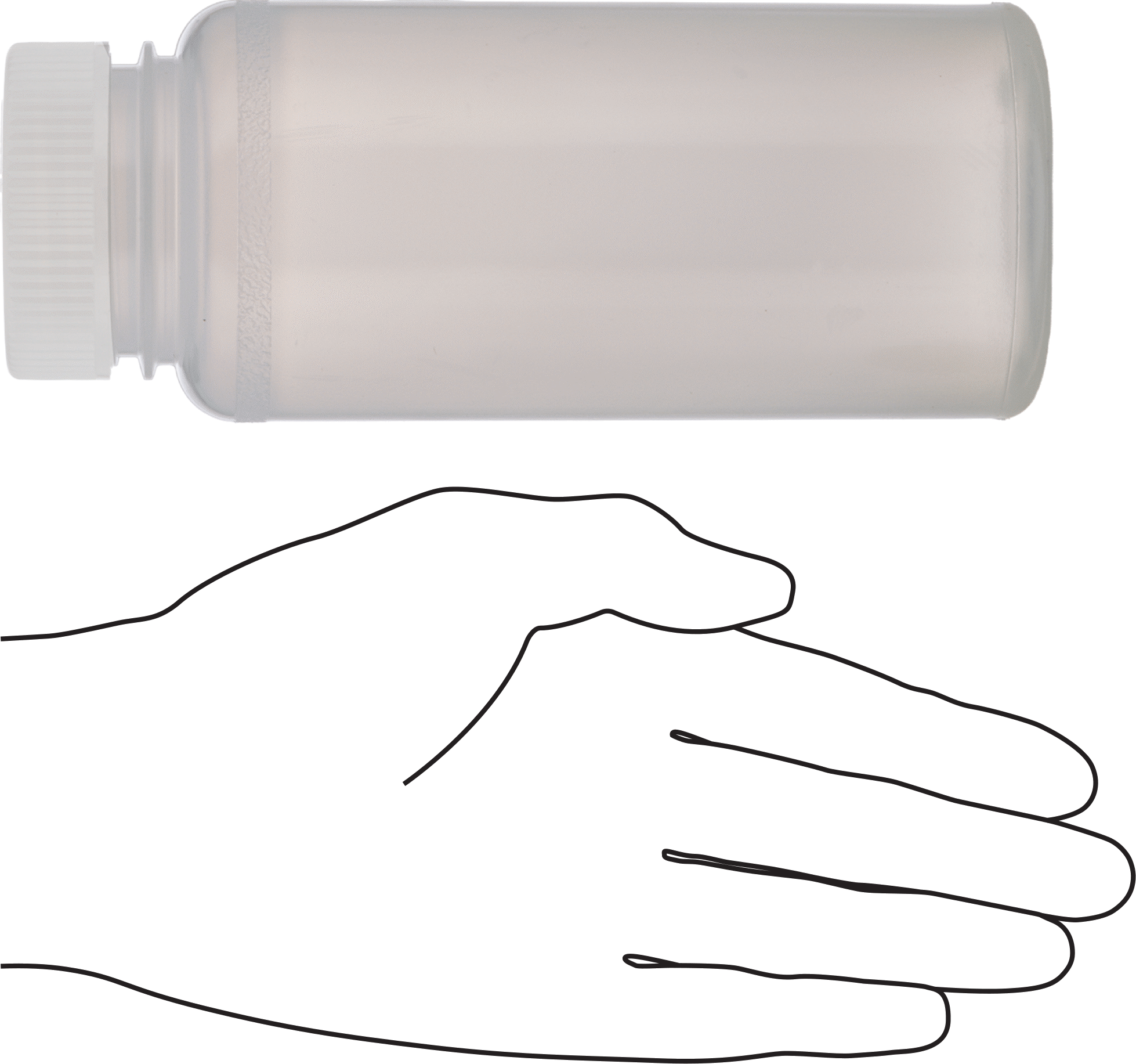 Yarı Şeffaf LDPE Plastik Şişe, 16 FL. oz./500 ml Kapasite, 2-1/8" Ağız Dış Çapı