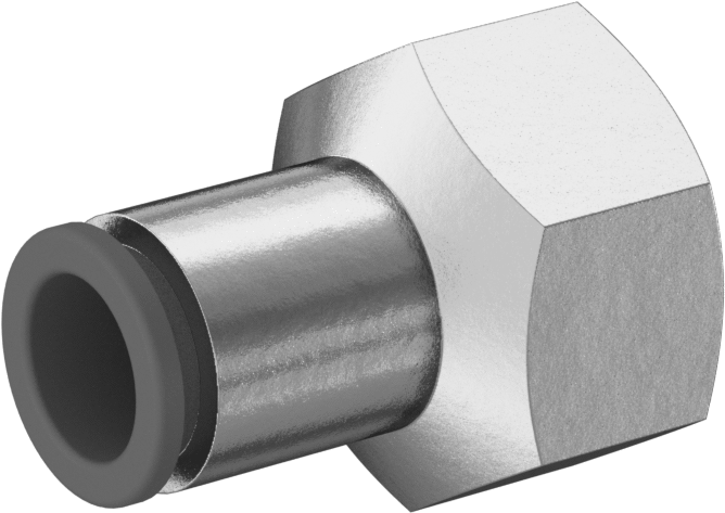 Hava ve Su için Bas-Bağlan Boru Bağlantı Parçası, Neme Dayanıklı, Adaptör, 1/8" Boru Dış Çapı için, 1/8 NPT Dişi