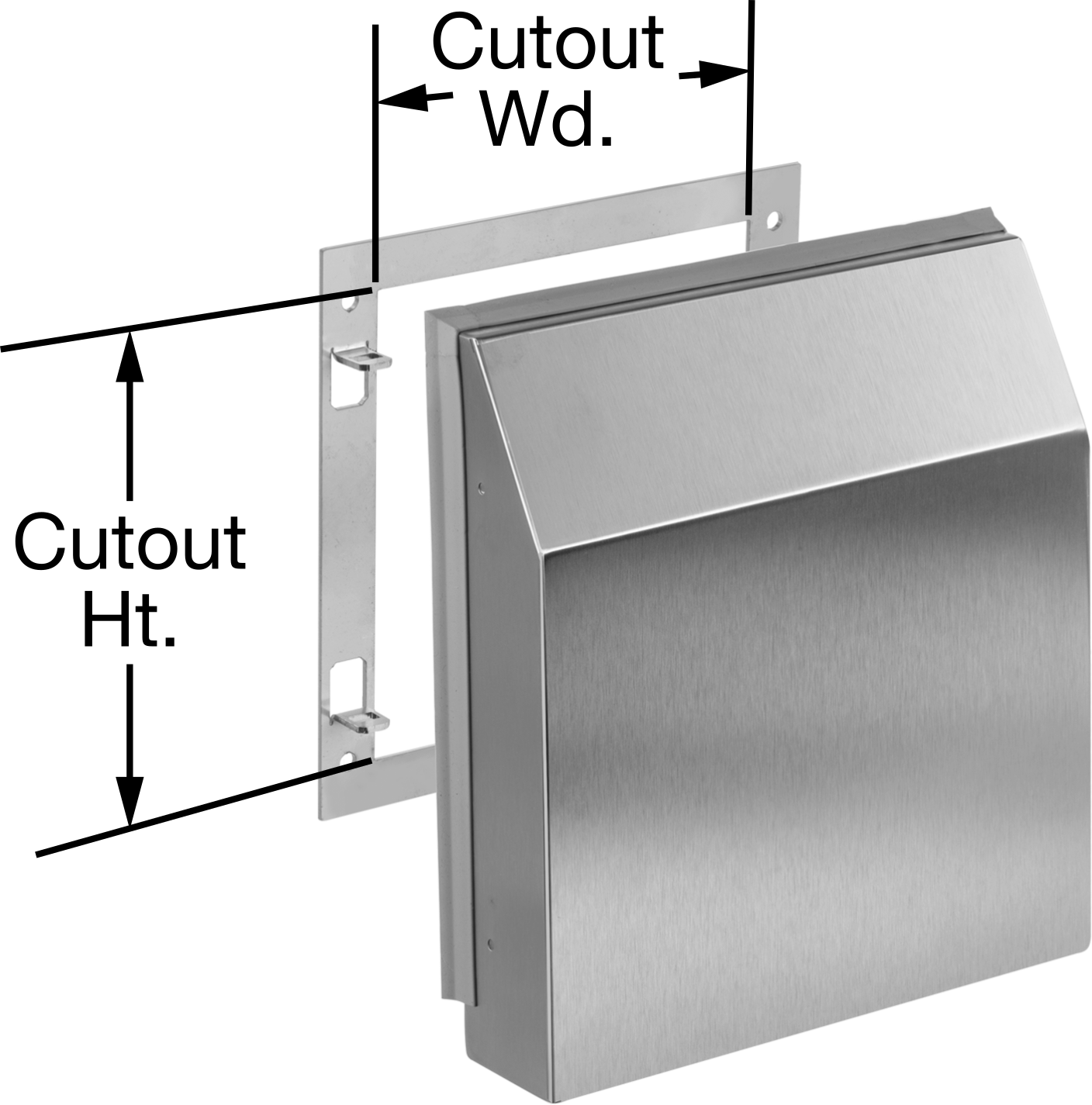 Emme ve Egzoz Muhafaza Kapağı, 8-3/8“ Yükseklik x 7-5/8” Genişlik x 1-7/8" Derinlik Toplam