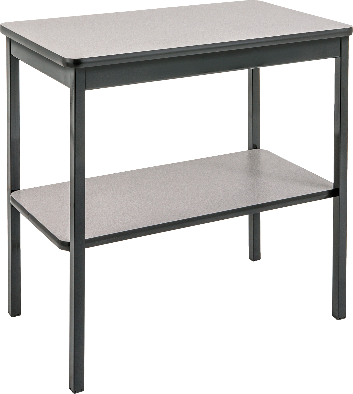 Raflı Laminat Üstlü Sabit Masa, 30 inç Yükseklik x 30 inç Genişlik x 18 inç Derinlik