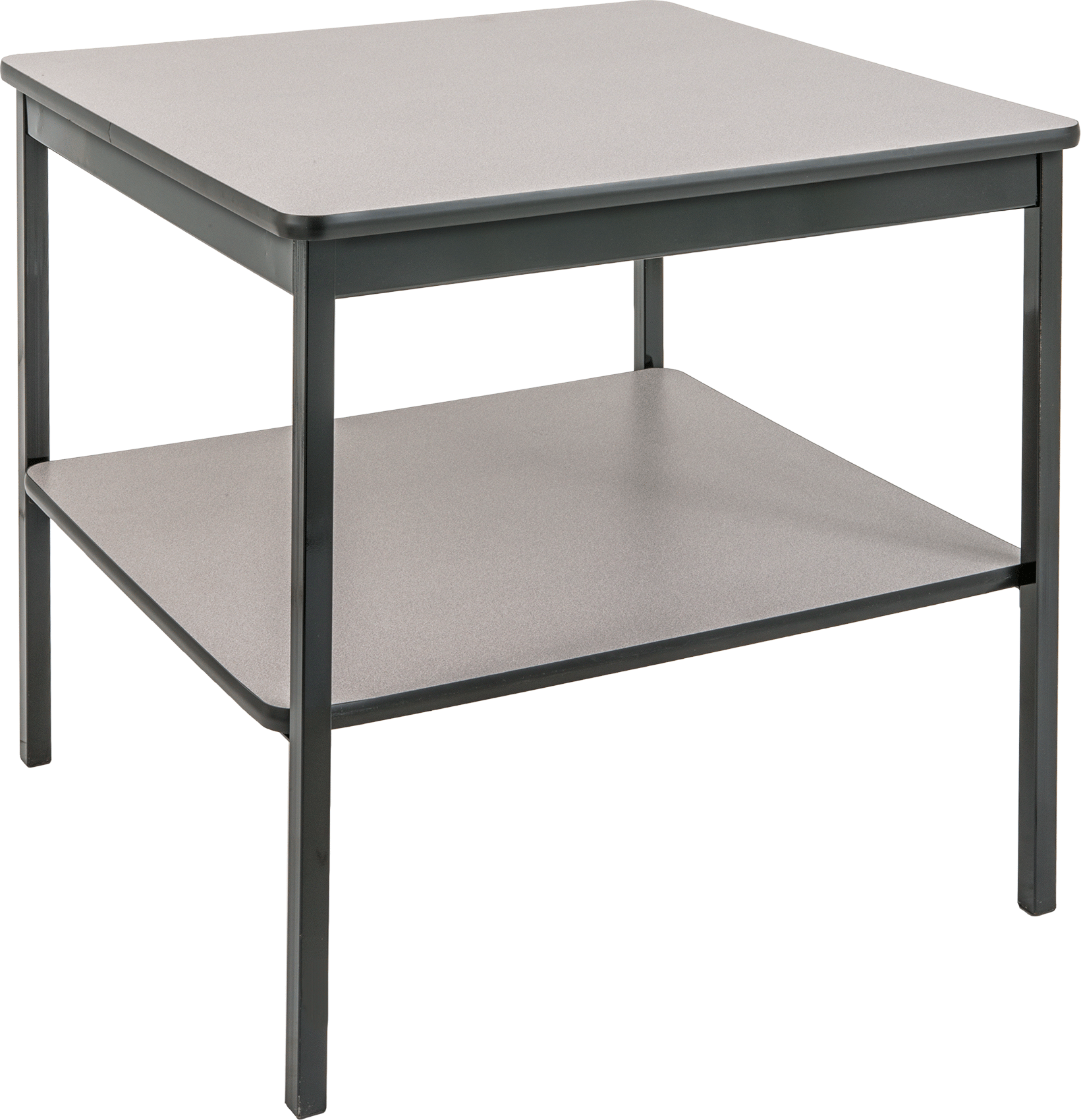 Raflı Laminat Üstlü Sabit Masa, 30“ Yükseklik x 24” Genişlik x 24" Derinlik