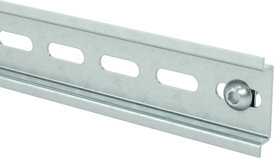 T-Yivli Çerçeveleme için DIN 3 Rayları, Çinko Kaplı Çelik, 1" ve 25 mm yüksekliğinde tek ray için, 1 M Uzunluk