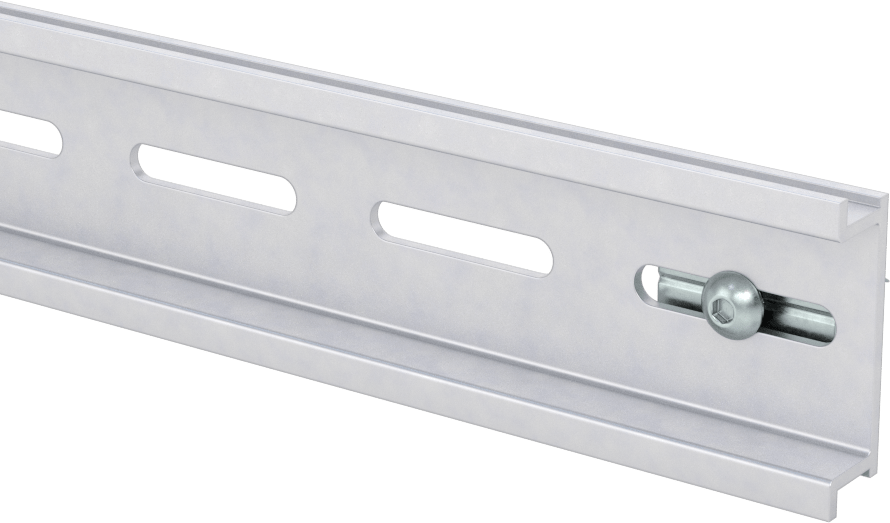 T-Yivli Çerçeveleme için DIN 3 Rayları, Alüminyum, 1-1/2" ve 40 mm Yüksek Tek Ray için, 1 M Uzunluk