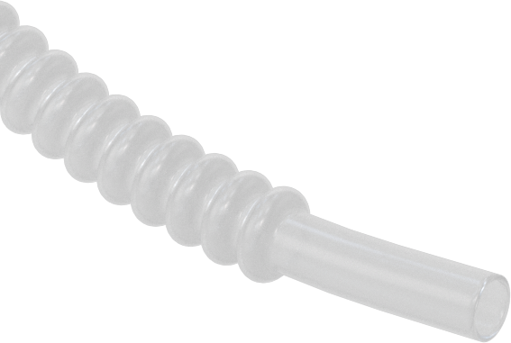 Esnek Aşırı Sıcaklık Teflon® PTFE Boru, Kimyasallar için, Yarı Şeffaf, 0.177" ID, 0.32" OD