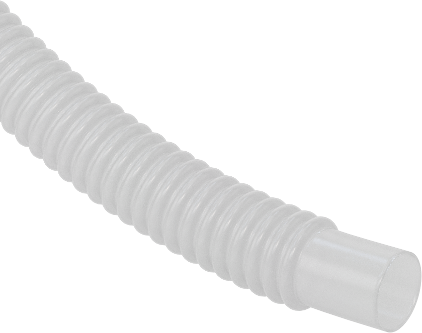 Esnek Aşırı Sıcaklık Teflon® PTFE Boru, Kimyasallar için, Yarı Şeffaf, 1.217" ID, 1.539" OD