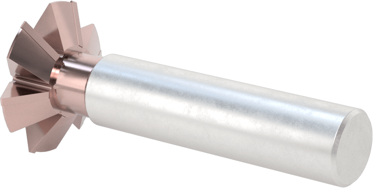 Karbür Uçlu Çift Pahlı Uçlu Freze, TiCN Kaplamalı, 60 Derece Kesme Açısı, 1-3/8" Freze Çapı