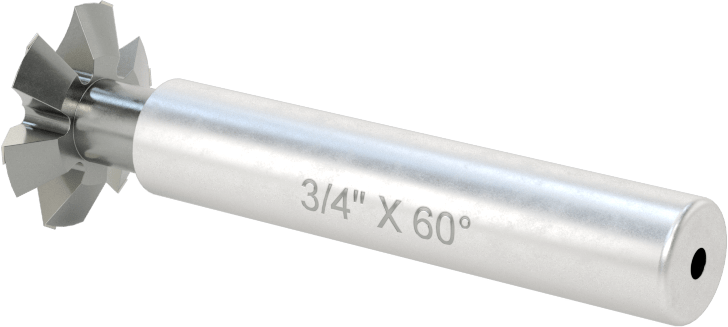 Karbür Uçlu Çift Pahlı Uçlu Freze, Kaplamasız, 60 Derece Kesme Açısı, 3/4" Freze Çapı