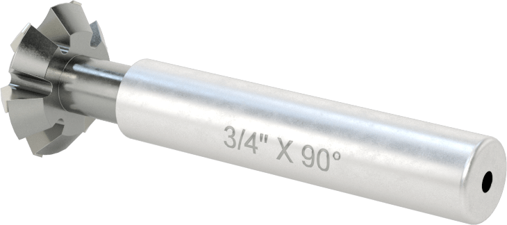 Karbür Uçlu Çift Pahlı Uçlu Freze, Kaplamasız, 90 Derece Kesme Açısı, 3/4" Freze Çapı