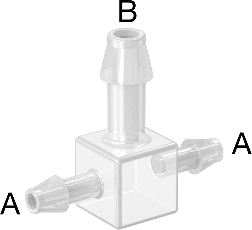 Gıda ve İçecek için Plastik Dikenli Boru Bağlantı Elemanı, 1/8“ x 3/16” İç Çaplı Boru için Polipropilen Hat Üstü T
