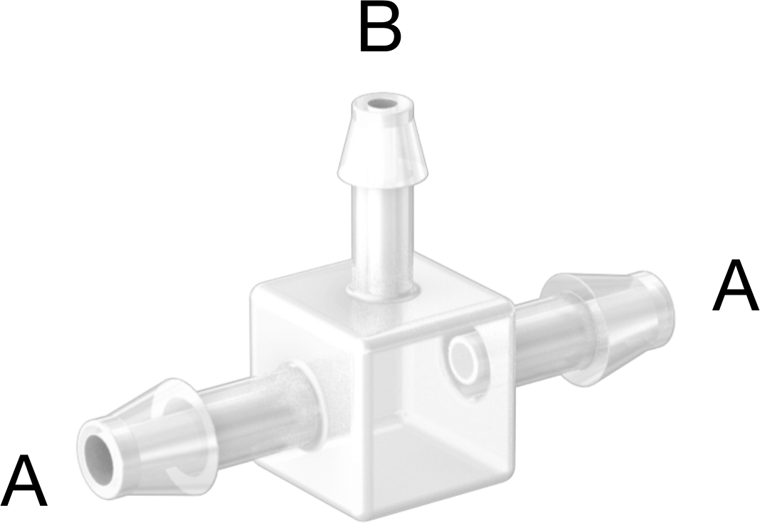Gıda ve İçecek için Plastik Dikenli Boru Bağlantı Elemanı, Hat Üstü T Redüktör, 1/8“ x 3/32” Boru İç Çapı için