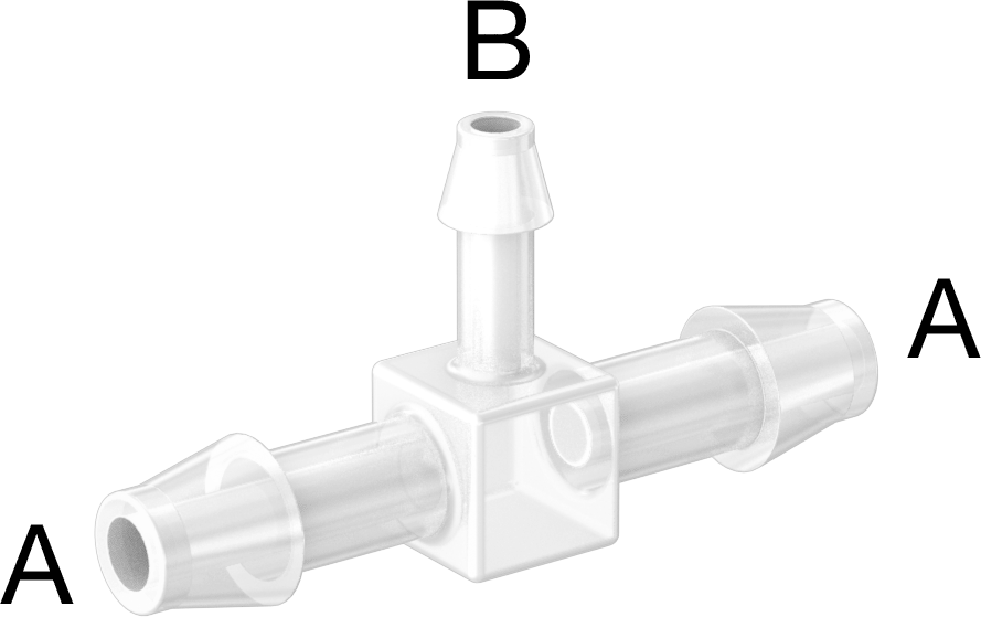 Gıda ve İçecek için Plastik Dikenli Boru Bağlantı Elemanı, Hat Üstü T Redüktör, 1/4“ x 5/32” Boru İç Çapı için
