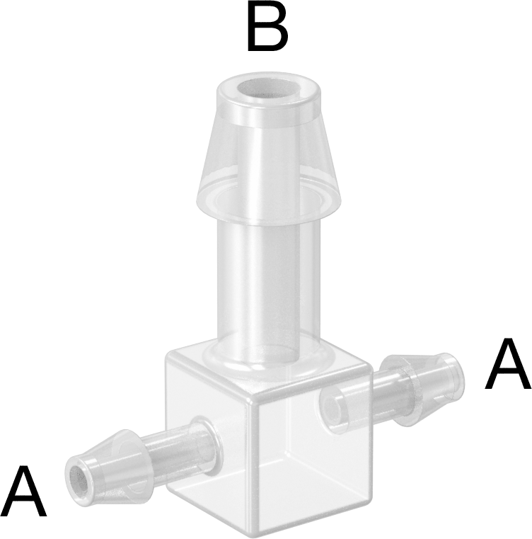 Gıda ve İçecek için Plastik Dikenli Boru Bağlantı Elemanı, Hat Üstü T Redüktör, 1/8“ x 1/4” Boru İç Çapı için