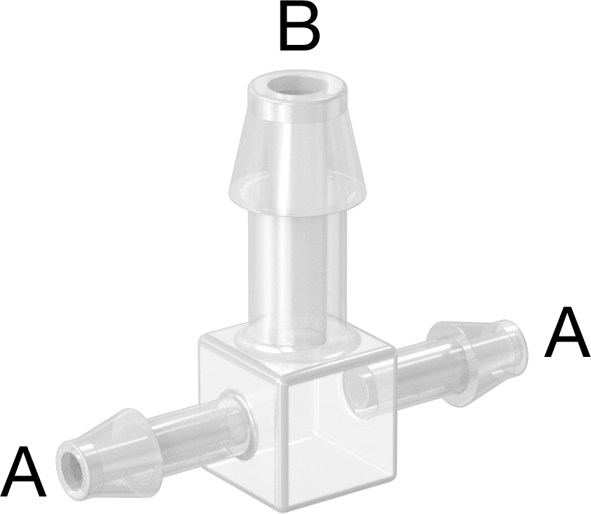 Gıda ve İçecek için Plastik Dikenli Boru Bağlantı Elemanı, Hat Üstü T Redüktör, 5/32“ x 1/4” Boru İç Çapı için