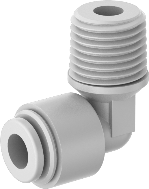 İçme Suyu için İtme-Bağlantı Elemanı, Dirsek, 1/4" Boru Dış Çapı x 1/4 NPTF Erkek için, Beyaz