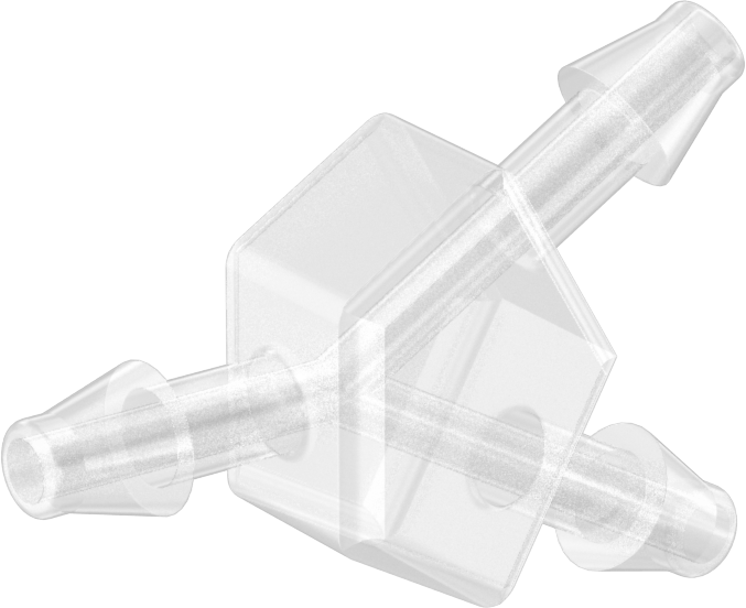 Hava ve Su için Plastik Dikenli Boru Bağlantı Elemanı, 5/32" Boru İç Çapı için Easy-View Y-Bağlantı Elemanı