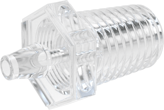 Hava ve Su için Plastik Dikenli Boru Bağlantı Elemanı, 3/32" Boru x 1/16 NPT Erkek için Easy-View Adaptör