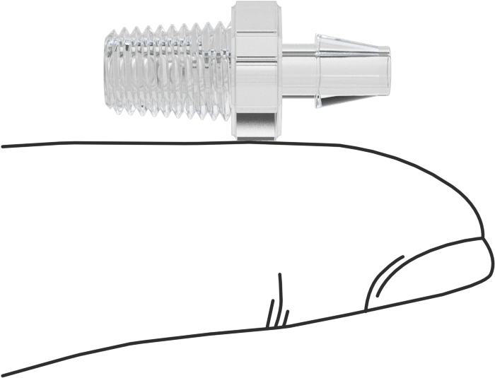 Hava ve Su için Plastik Dikenli Boru Bağlantı Elemanı, 5/32" Boru x 1/16 NPT Erkek için Easy-View Adaptör