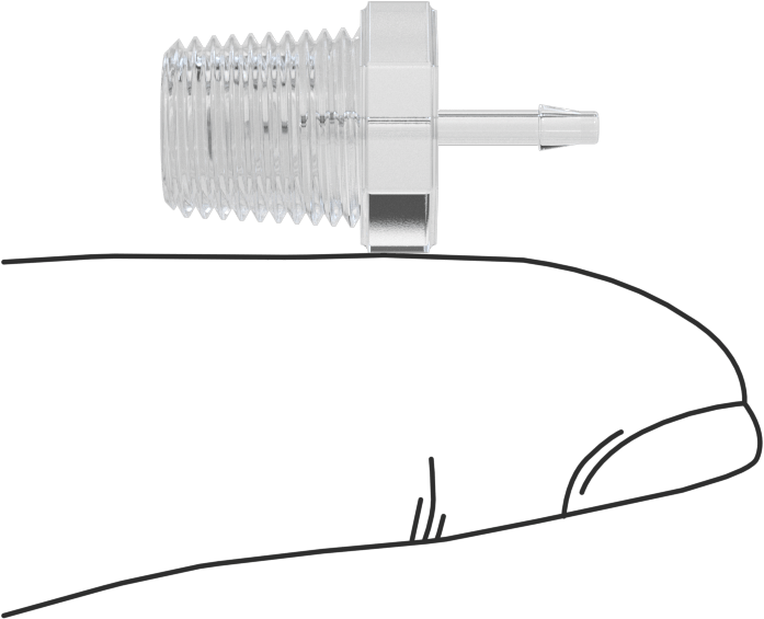 Hava ve Su için Plastik Dikenli Boru Bağlantı Elemanı, 1/16" Boru x 1/8 NPT Erkek için Easy-View Adaptör